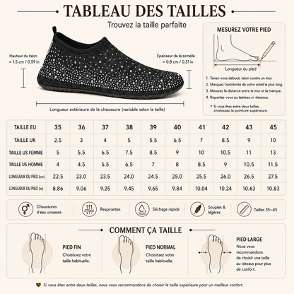 Chaussures d'eau respirantes – Aquashoes à séchage rapide, chaussures de plage antidérapantes pour natation, surf et activités nautiques avec semelle flexible confortable