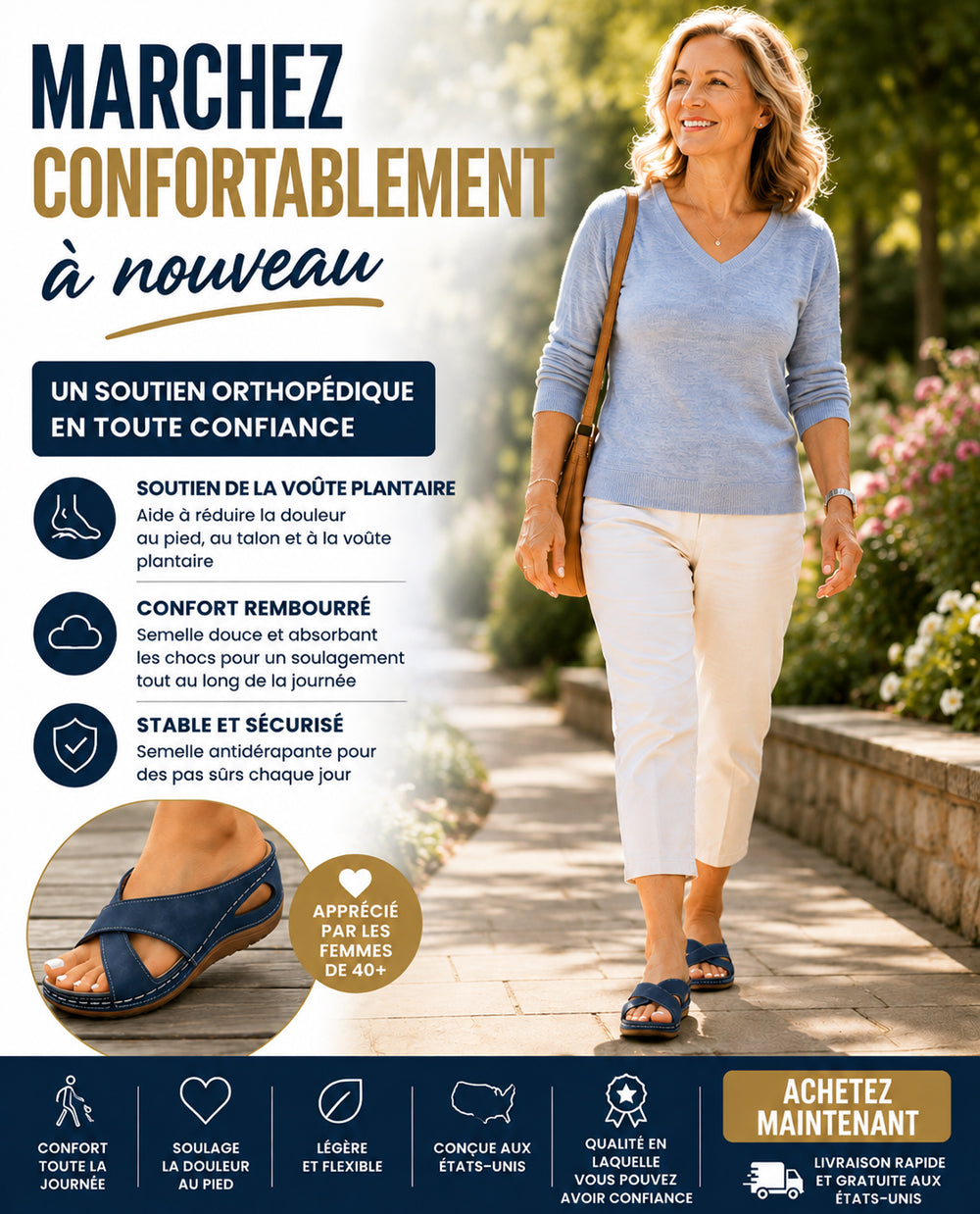 🔥 Mules confortables à plateforme pour femme – Semelle épaisse, amorti doux et maintien stable
