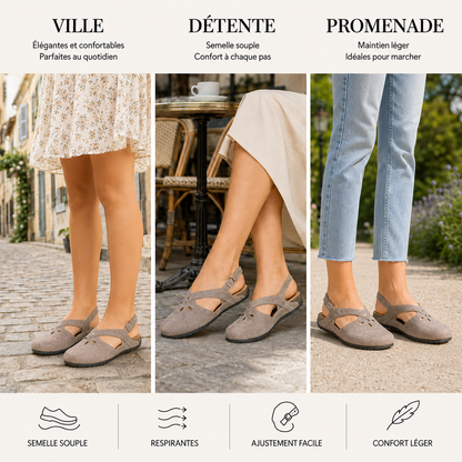 Sandales orthopédiques élégantes pour femme – Chaussures confortables à bride réglable, respirantes et antidérapantes pour la marche quotidienne, voyages et activités estivales