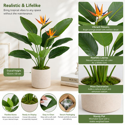 Masrjkie® Mini Artificial Bird of Paradise Plant