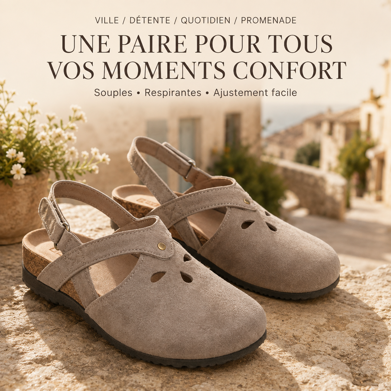 Sandales orthopédiques élégantes pour femme – Chaussures confortables à bride réglable, respirantes et antidérapantes pour la marche quotidienne, voyages et activités estivales