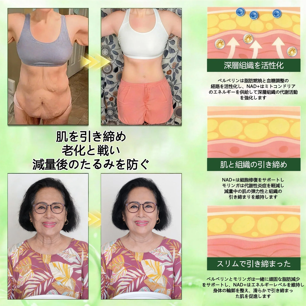 ♨️内臓脂肪対策サポート ⛅Purelora®＆NAD+ 8-in-1 ナノ強化フォーミュラ — 肥満、肌のたるみ、糖尿病、睡眠時無呼吸症候群、関節の悩み、その他健康上の懸念にアプローチ🛍️