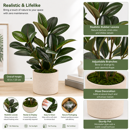 Masrjkie® Artificial Rubber Leaf Plant