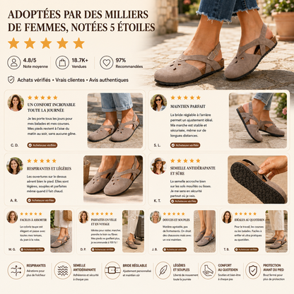 Sandales orthopédiques élégantes pour femme – Chaussures confortables à bride réglable, respirantes et antidérapantes pour la marche quotidienne, voyages et activités estivales