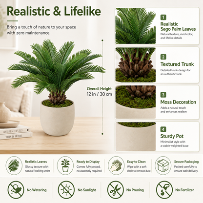 Masrjkie® Mini Artificial Sago Palm