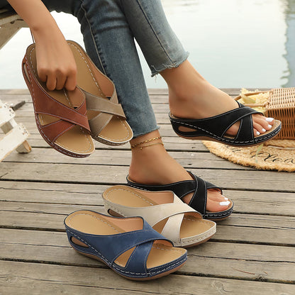 🔥 Mules confortables à plateforme pour femme – Semelle épaisse, amorti doux et maintien stable