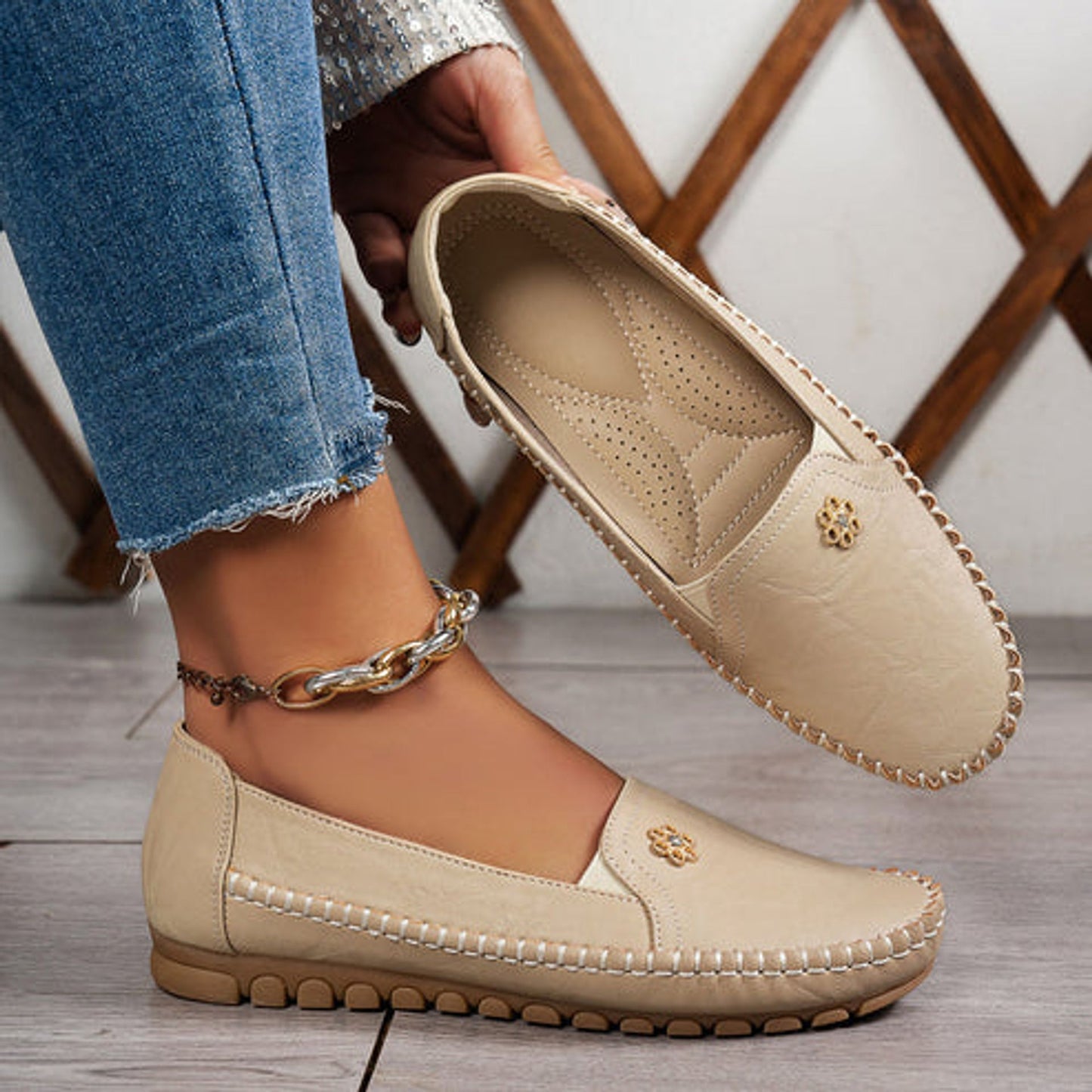 🔥Meilleure vente - Dernier jour : 90 % de réduction🔥 Chaussures orthopédiques en cuir, légères, antidérapantes et respirantes pour femmes