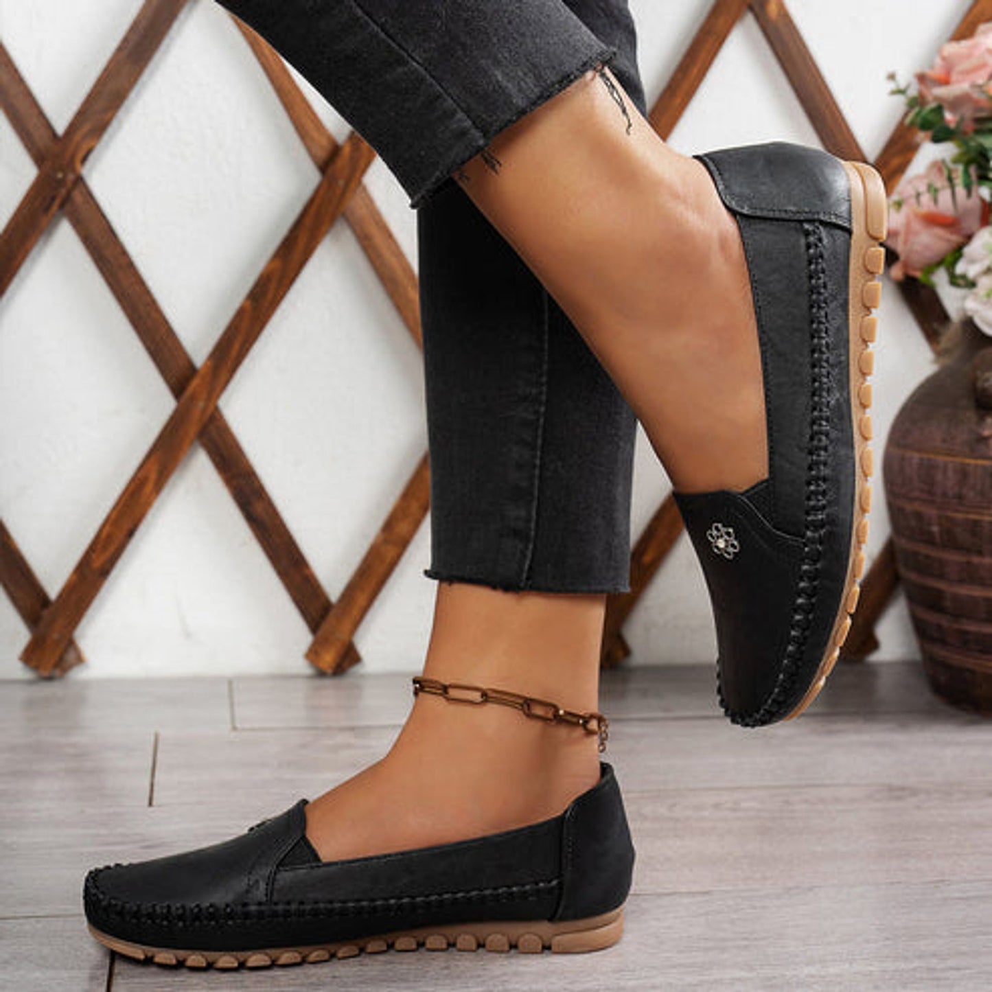 🔥Meilleure vente - Dernier jour : 90 % de réduction🔥 Chaussures orthopédiques en cuir, légères, antidérapantes et respirantes pour femmes
