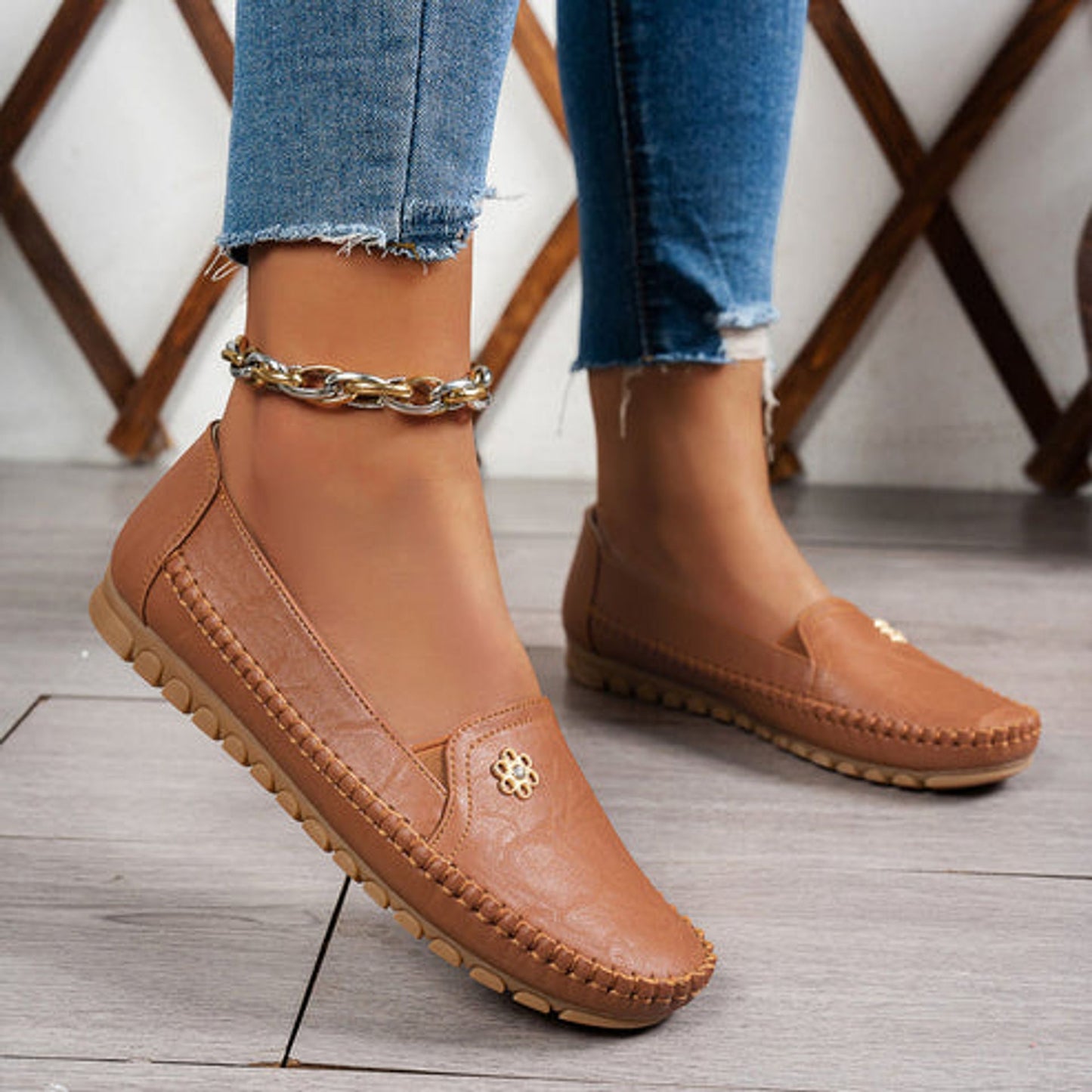 🔥Meilleure vente - Dernier jour : 90 % de réduction🔥 Chaussures orthopédiques en cuir, légères, antidérapantes et respirantes pour femmes