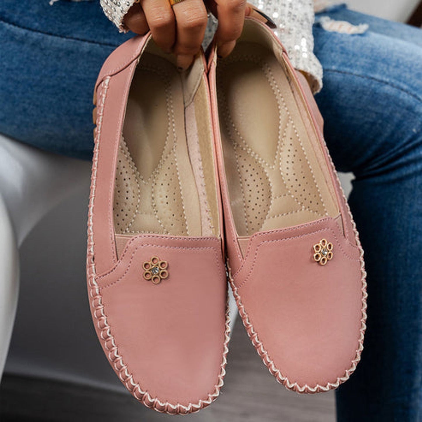 🔥Meilleure vente - Dernier jour : 90 % de réduction🔥 Chaussures orthopédiques en cuir, légères, antidérapantes et respirantes pour femmes